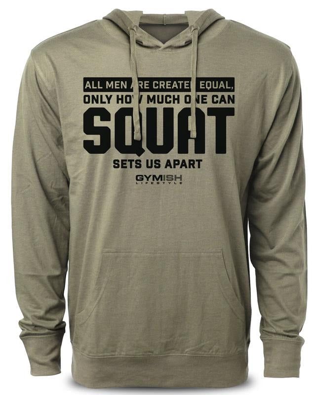 090. Created Equal Squat Funny Workout Gym Cotton Menswear T-Shirts