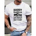 1 Pc 100% Cotton Crew Neck Daddy Daughter Print Summer Short Sleeve Sports Comfortable Versatile Made USA T-Shirts