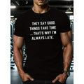 1 Pc 100% Cotton THEY SAY GOOD... Letter Print Cotton Crew Neck Causal Comfortable Fit Casual Made USA T-Shirts
