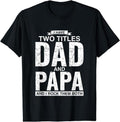 [100% Cotton] Cool Dad Papa Double Title Rocking Awesome Fathers T-Shirts