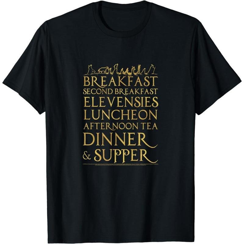 [100% Cotton] Cotton Short Sleeve Lord Rings Breakfast Second Breakfast More T-Shirts