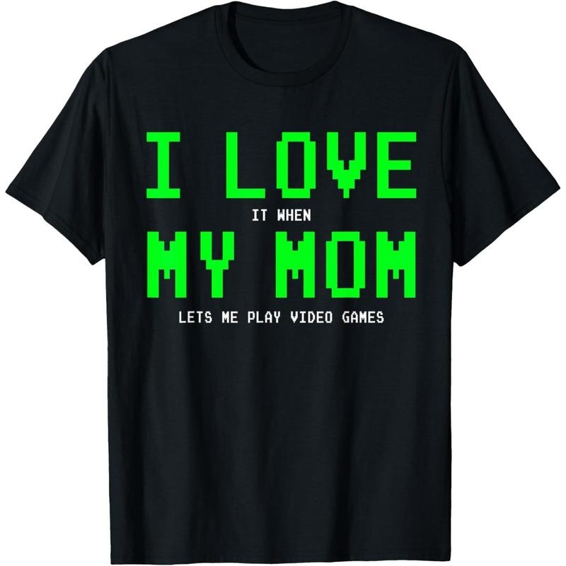 [100% Cotton] I Love My Mom Gamer Gaming Teen Video Game T-Shirts