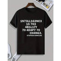 [100% Cotton] Letter Number Print Short Sleeve Round Neck Casual Regular Fit Loungewear Pajama Top Summer T-Shirts