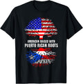 100% Cotton American Raised Puerto Rican Roots USA Flag Puerto Rico T-Shirts