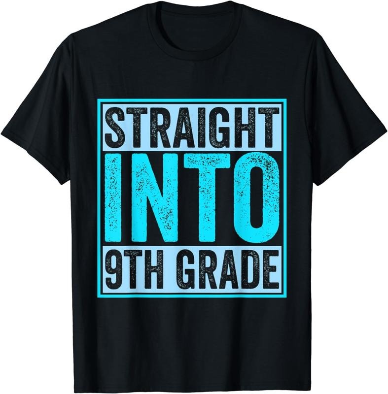 [100% Cotton]Back School Shirt Straight 9th Grade T-Shirts