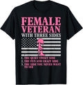 100% Cotton Female Veteran Three Sides Veteran Mother Grandma T-Shirts