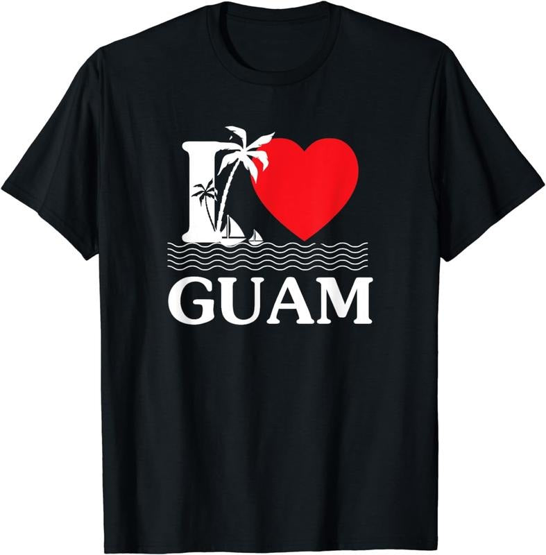 [100% Cotton]I Love Guam Heart T-Shirts