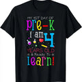 [100% Cotton]My 1st Day Pre K I Am 4 Years Old & Ready Learn T-Shirts
