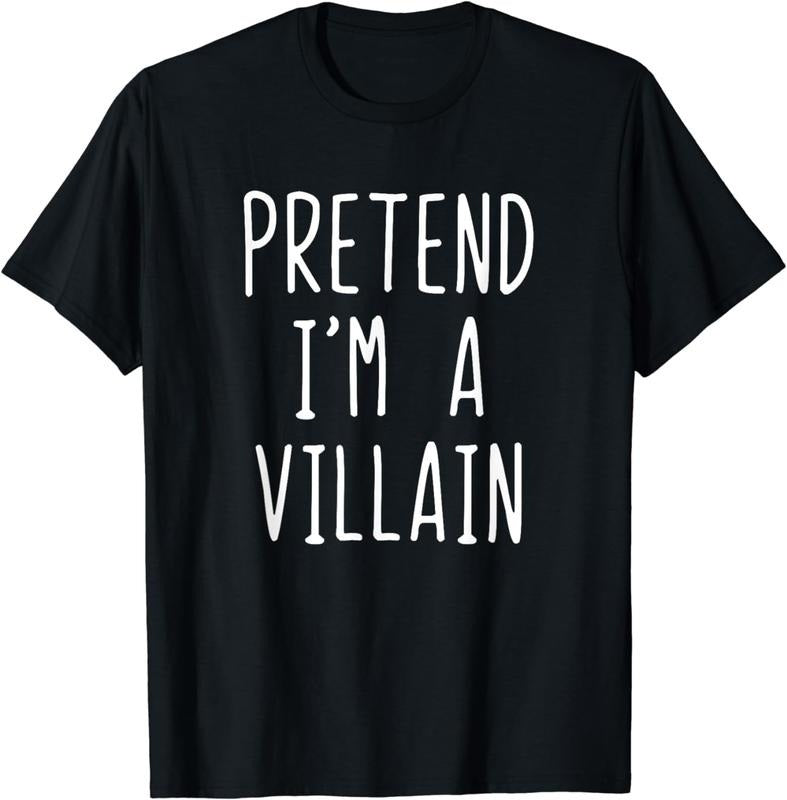 [100% Cotton]Pretend I'M Villain Costume Halloween Lazy Easy T-Shirts