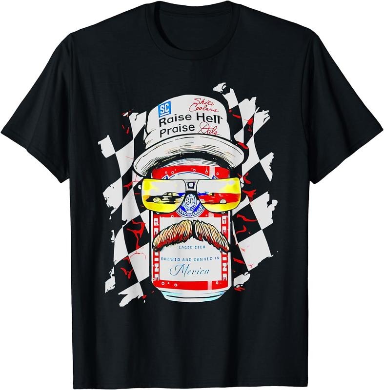 [100% Cotton]Raise Hell Praise Dale Vintage Funny Driking Beer Black T-Shirts