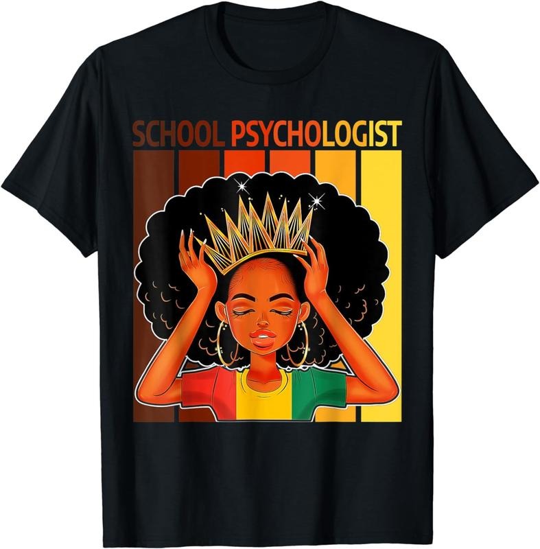 [100% Cotton]School Psychologist Afro African American Black History T-Shirts