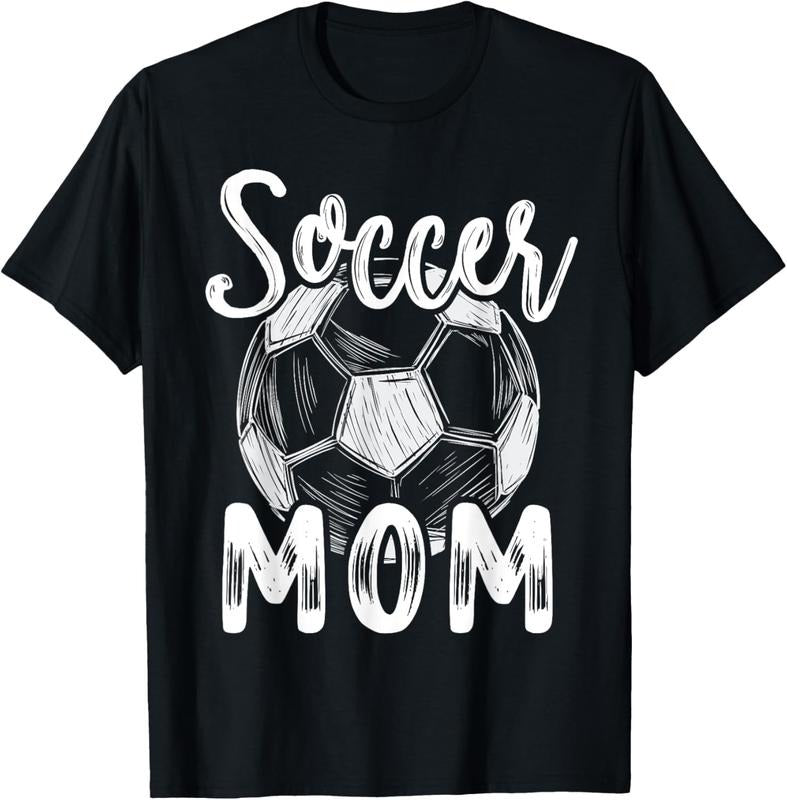 100% Cotton Soccer Mom Family Matching Team Player Soccer Ball T-Shirts