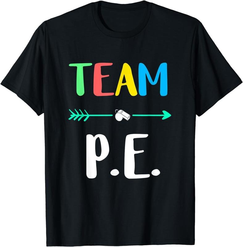 [100% Cotton]Team P.E. School Teacher PE Teacher Strong Physical Teacher T-Shirts