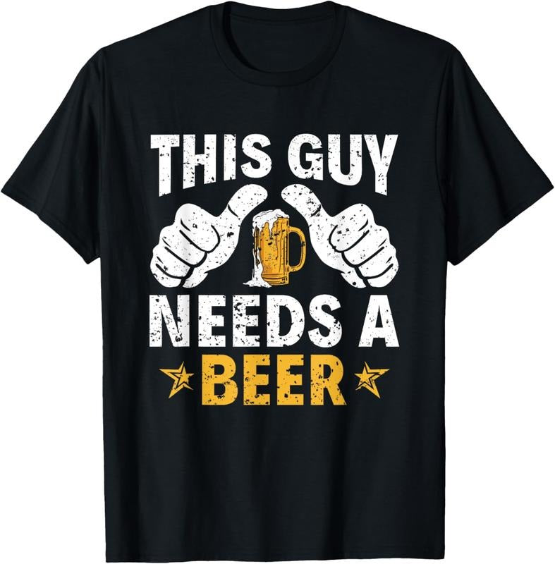 100% Cotton This Type Needs Beer Funny Beer Drinker T-Shirts