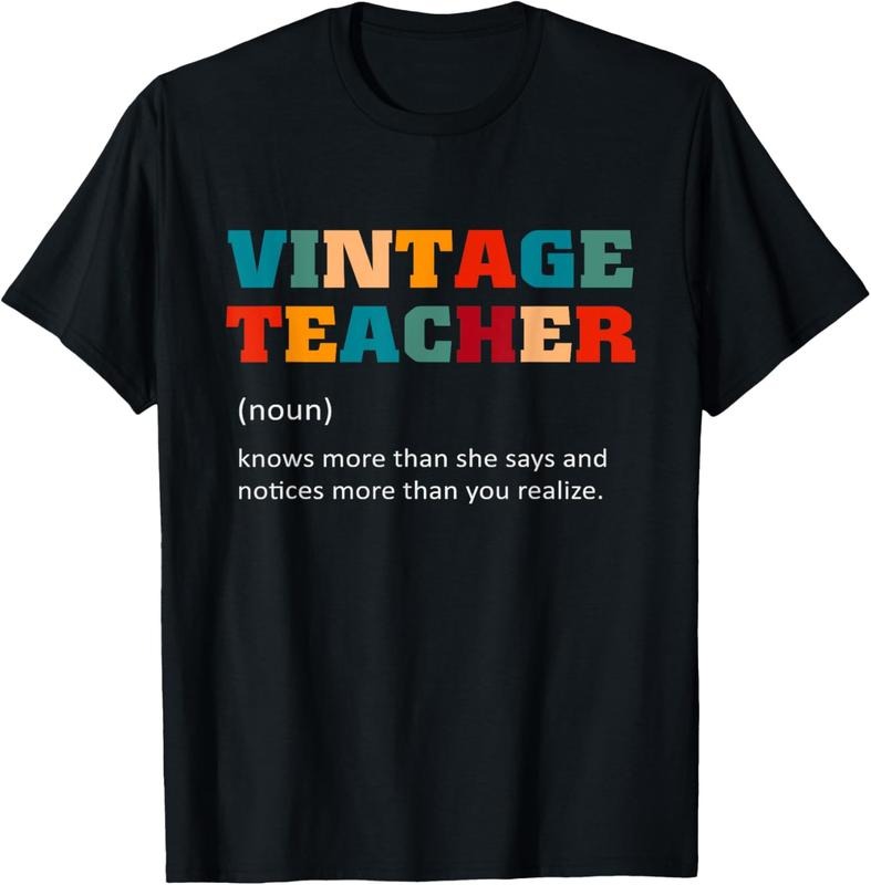 100% Cotton Vintage Teacher Definition Teaching T-Shirts