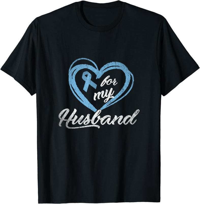 [100% Cotton]Warrior Husband Wife Prostate Cancer Awareness T-Shirts