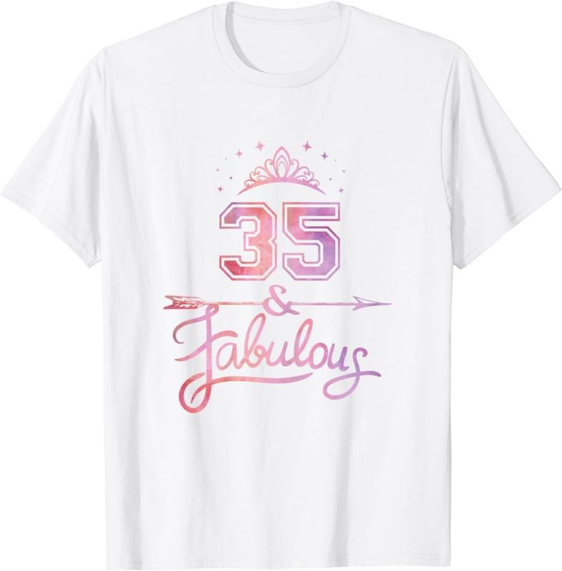[100% Cotton] 35 Years Old Fabulous Happy 35th T-Shirts