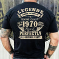 1970 Vintage Shirt Legends Were Born '70 Dad'S 54th Cotton Fabric T-Shirts