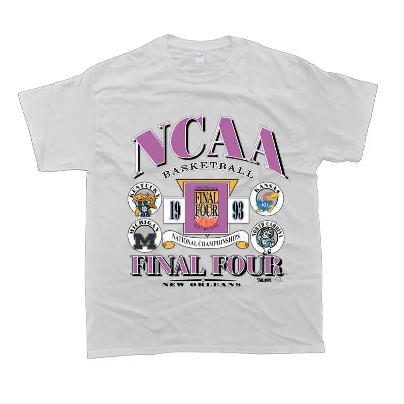 1993 NCAA Final Four Basketball Vintage College Sports Retro National Championship Shirt Classic Menswear T-Shirts