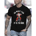 1pc Motorcycle Santa 3D Print Casual Cotton Round Neck Short Sleeve Summer Outdoor Made USA T-Shirts
