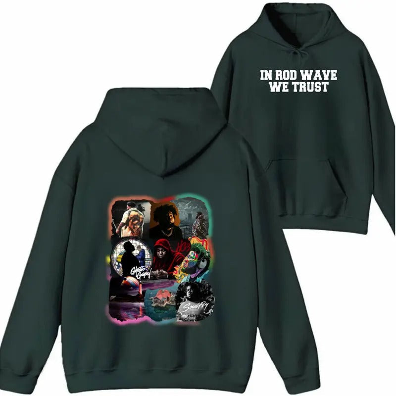 2 Side Rod We Trust Full Album Concert Tour Casual Streetwear Music Fan Rod Wave Fan Rapper Rap Shirt T-Shirts