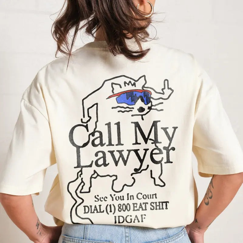 2 Sides CALL MY LAWYER Summer Cotton Cotton Menswear S 3XL Soft Top T-Shirts