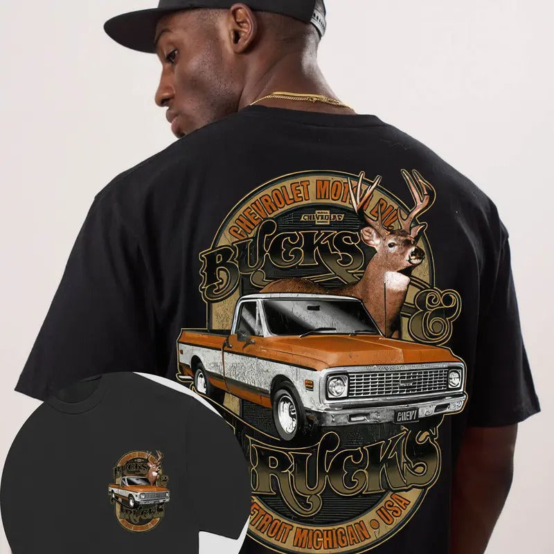 2 Sides Chevy Bucks Trucks Classic Cotton T-Shirts