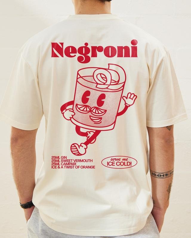 2 Sides NEGRONI Cocktail Retro Cartoon Cotton Menswear S 3XL T-Shirts