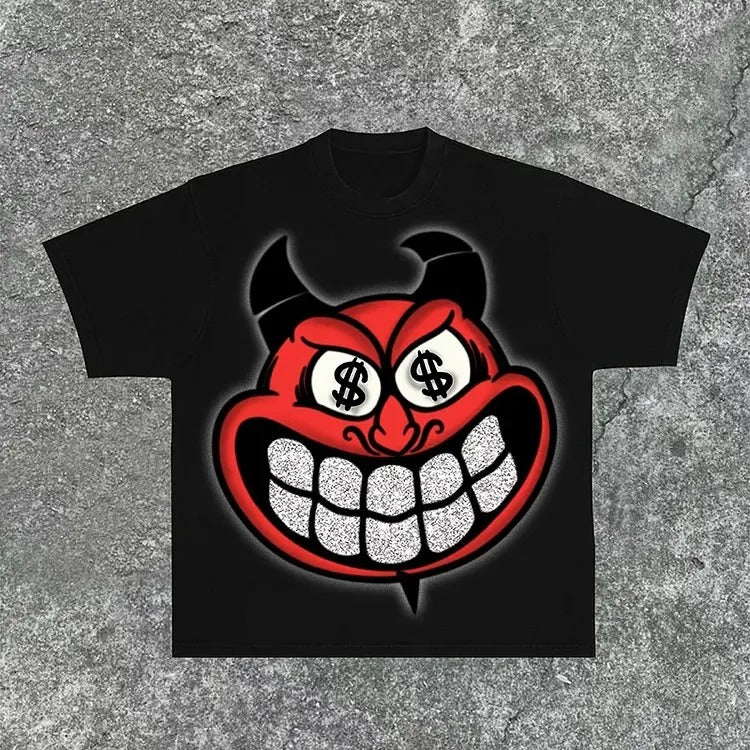 2 Sides Devil Who Doesn'T Work Cotton Shirt S 4XL Multiple Color T-Shirts