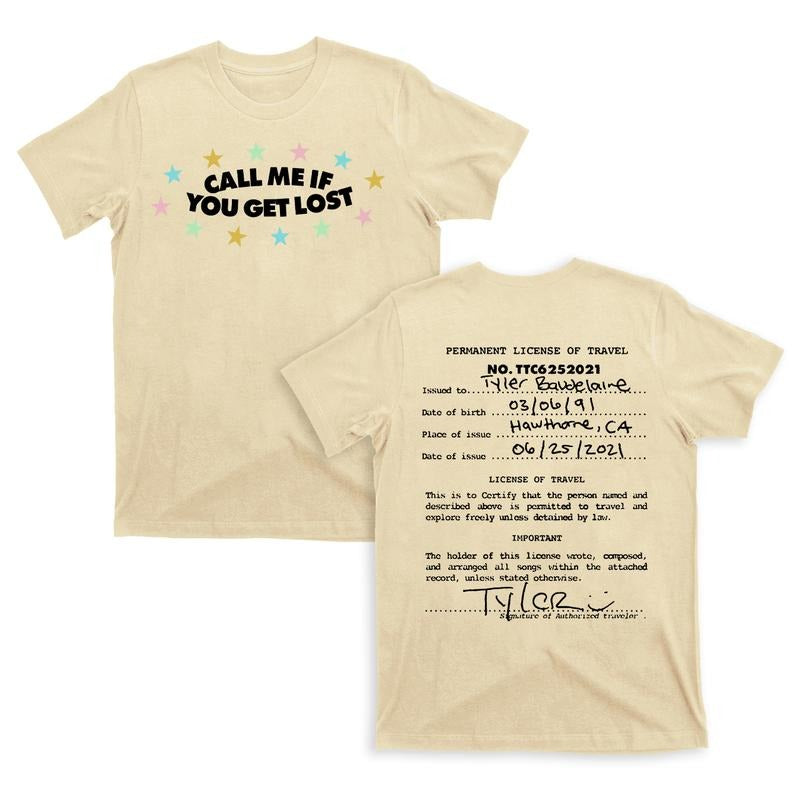 2 Sides Tyler Creator CMIYGL Tour Permanent License Travel Tyler Creator Tyler Creator Her Him T-Shirts