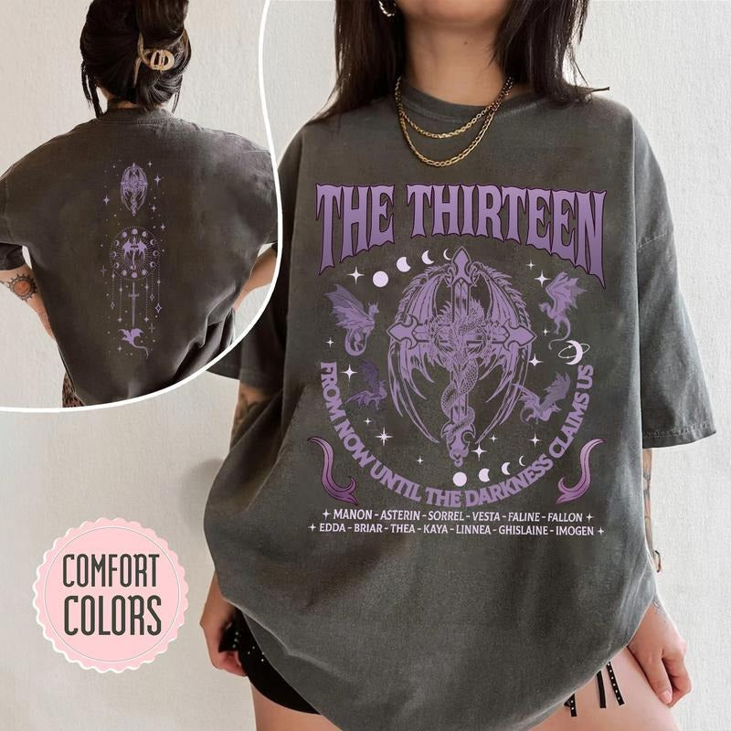 2 Slide Thirteen Throne Glass Shirt ' Now Until Darkness Claims Us' SJM We Are Thirteen T-Shirts