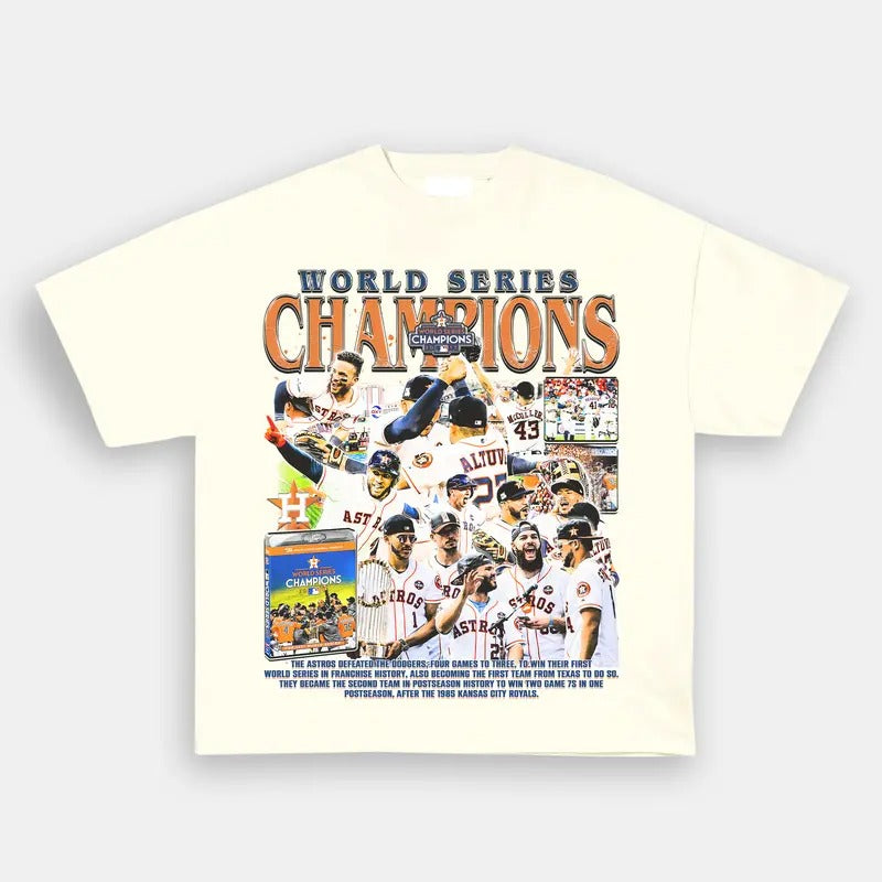 2017 WORLD CHAMPS Vintage Baseball Vintage Baseball PGA Masters Open Golf Casual Classic Cotton Fabric Menswear Top Medium T-Shirts