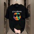 2025 Heavy Cotton Short Sleeved Loose Pu Handsome High End Half Sleeved Top T-Shirts