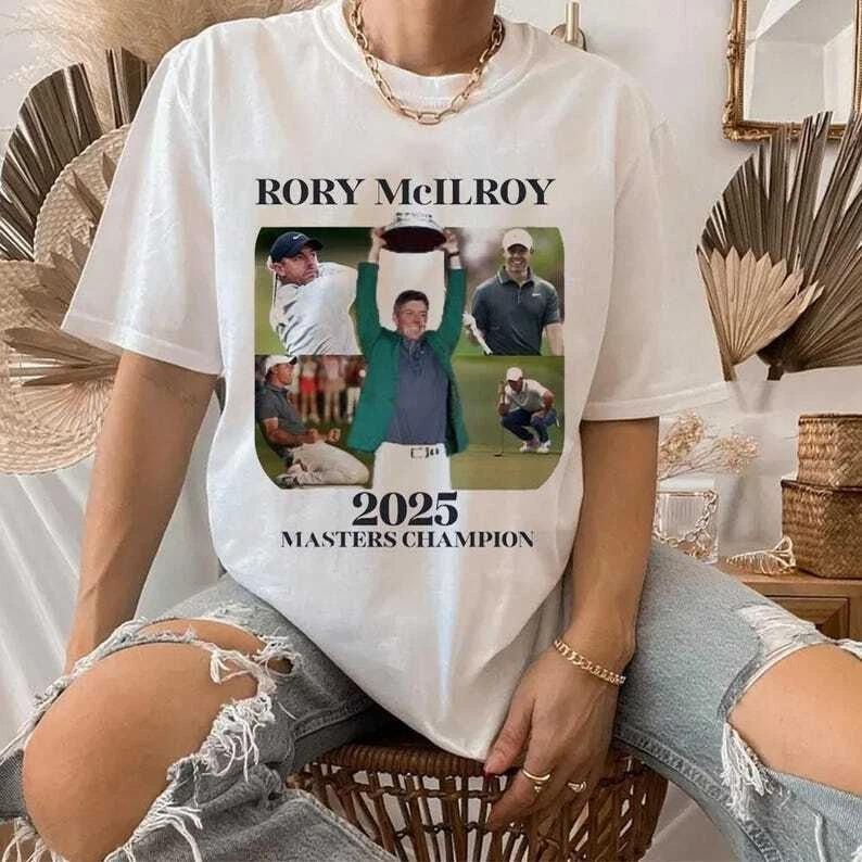2025 Masters Champion Rory McIlroy Shirt Champion Grand Slam 2025 Rory McIlroy T-Shirts
