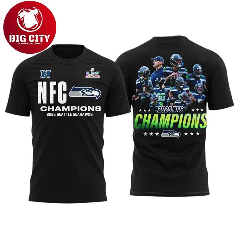2025 NFC Champions Seahawks Two Sided Shirt