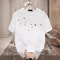 2025 Short Sleeve Pure Cotton Versatile Casual Loose Fit Printed Round Neck Top Short Sleeve Base Shirtstyle{N002}2 T-Shirts