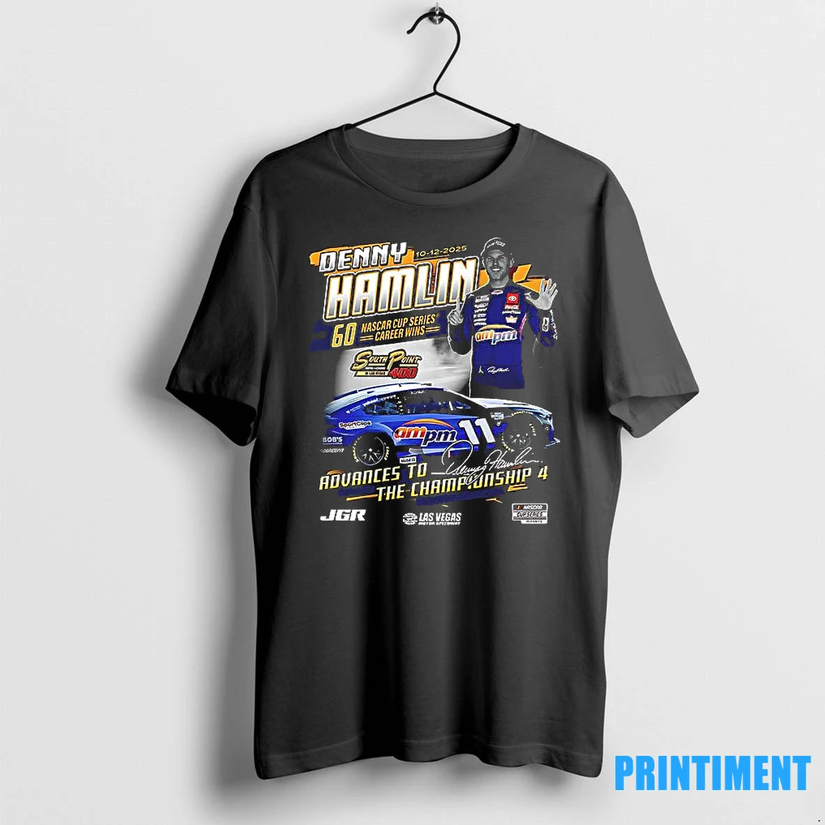 2025 South Point 400 Race Winner Denny Hamlin Checkered Flag Sports Tshirts Sweater