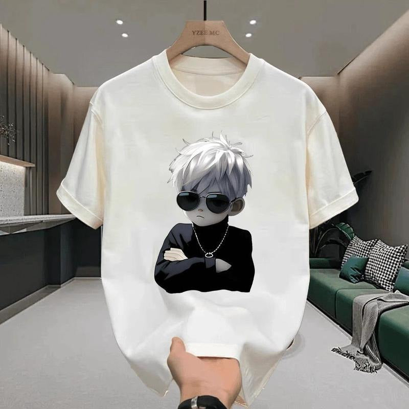 2025 Summer Loose Round Neck Top Ins Casual Versatile Japanese Printed Short Sleeve T-Shirts