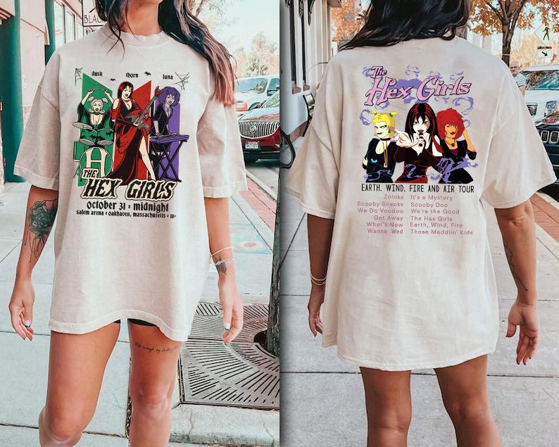 2 Sided The H E X Girls Rock Band Music Tee The H E X Girls Music Concert 2024 Shirt Halloween Retro 90s Shirt...