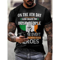 3D IRISH PEOPLE Print Short Sleeve Crew Neck Summer Outdoor Made USA T-Shirts