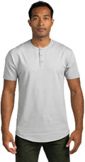 Drop-Cut Henley Shirts for Men, 3-Button Closure, Short Sleeve, Casual T-Shirt, Soft & Breathable, Wrinkle Resistant
