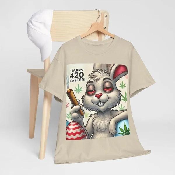 420 Easter Bunny Stoner Bunny Weed Cotton Knit Classic Perfect Smokers T-Shirts