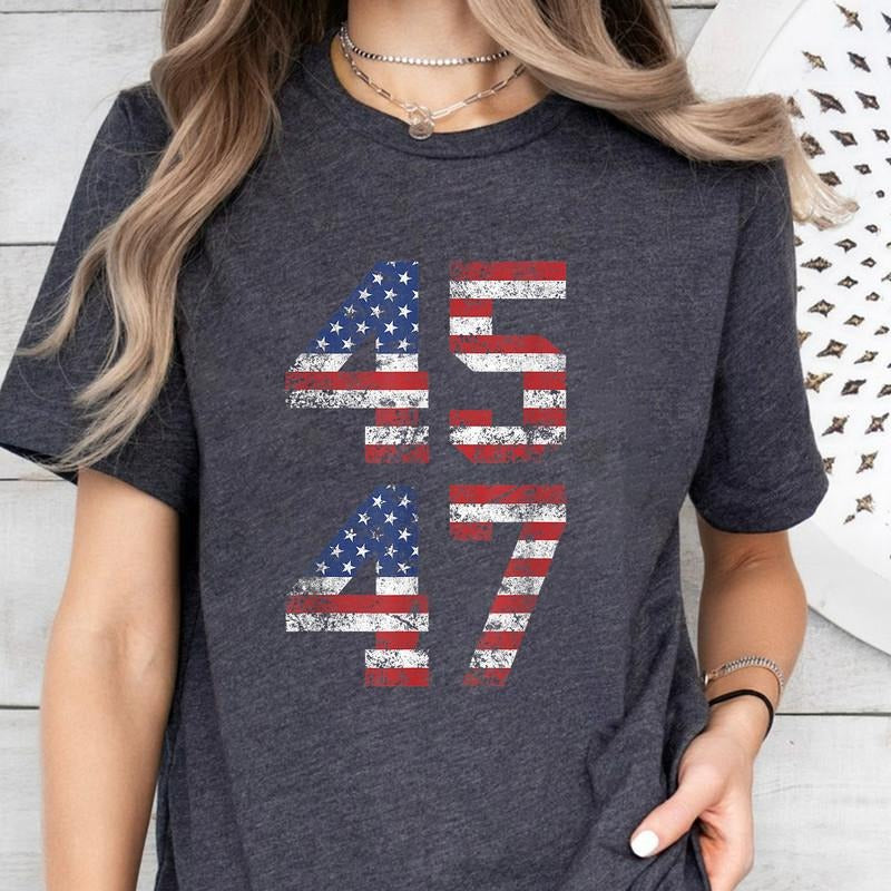 45 47 Shirt Trump 2024 Shirt Trump Supporter Shirt President Election Shirt 45 47 Trump President Republican T-Shirts