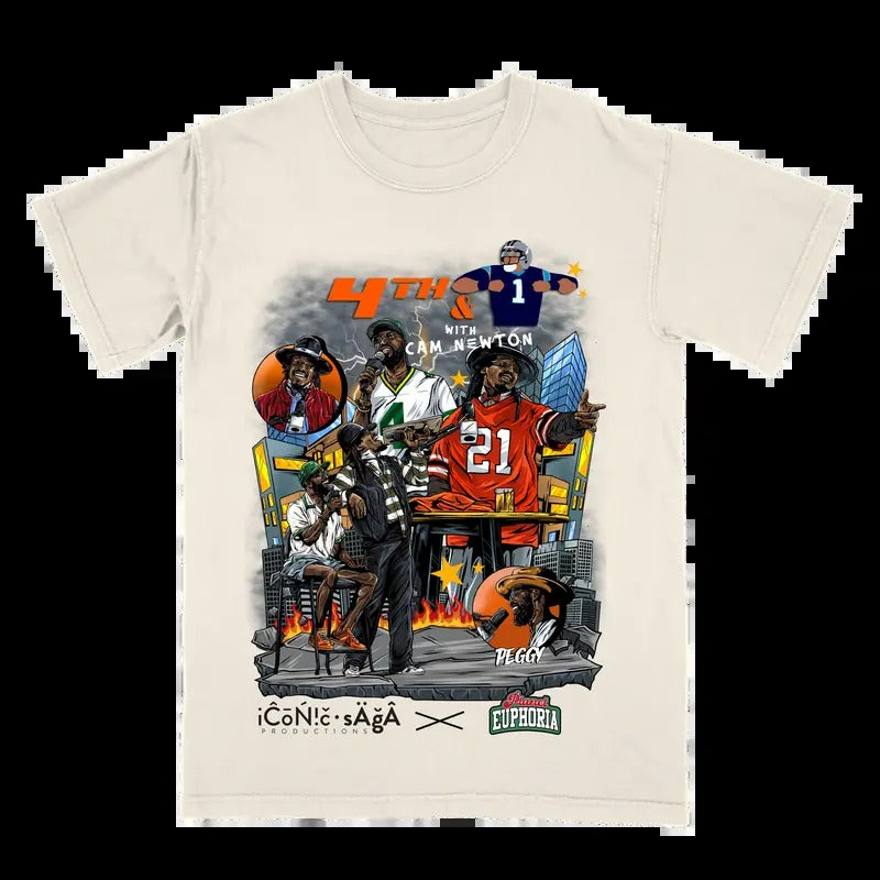 4th 1 Cam Newton Off White Fan Casual Menswear T-Shirts