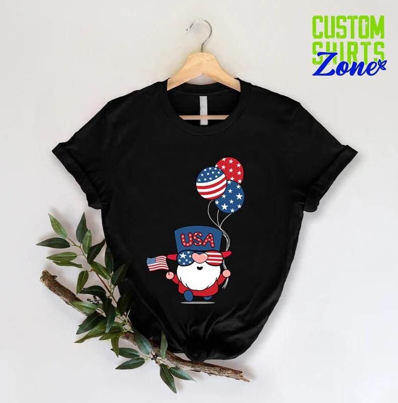 4th July Gnome Shirt 4th July Shirt Gnome Shirt Patriotic Shirt Independence Day Shirt 4th July Independence Day USA Flag T-Shirts