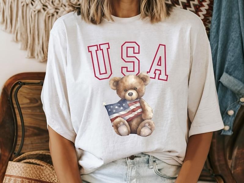 4th July USA Bear Shirt T-Shirts