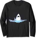 Shark Pixel Art Pixel Shark Scuba Diving Retro Gamer Long Sleeve T-Shirt