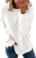 Women's Casual Crew Neck Loose Soft Long Sleeve Pullover Tops