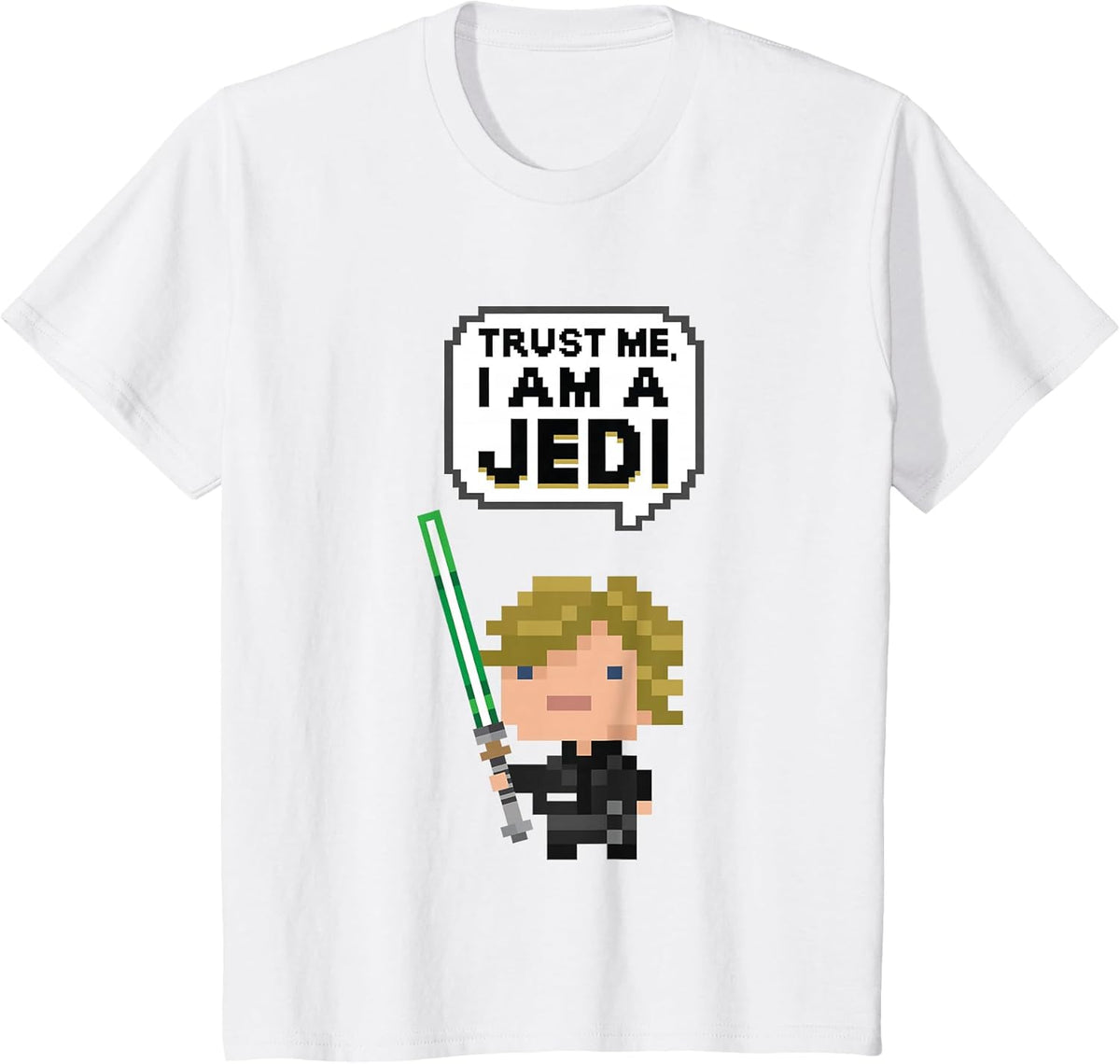 Luke Skywalker Trust Me I Am A Jedi Pixel Art Logo T-Shirt