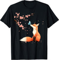 Fox Japanese Cherry Blossom Sakura Tree Kawaii Girls Women T-Shirt